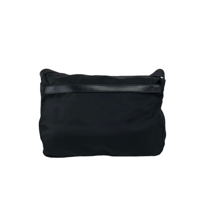 PRADA Tessuto Triangle Logo Shoulder bag Black Vintage wm6a24