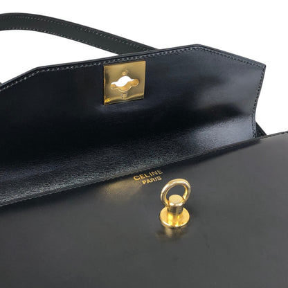 CELINE Gancini Shoulder bag Black Vintage gssz7x