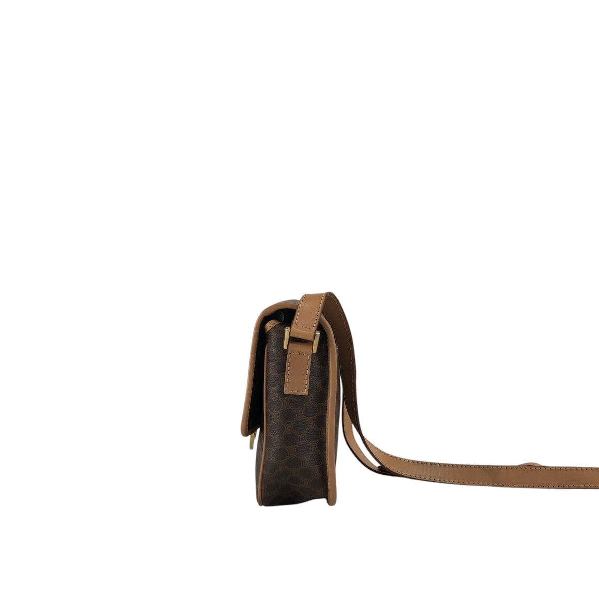 CELINE Macadam Circle Logo Shoulder bag Brown Vintage 4ks7pb