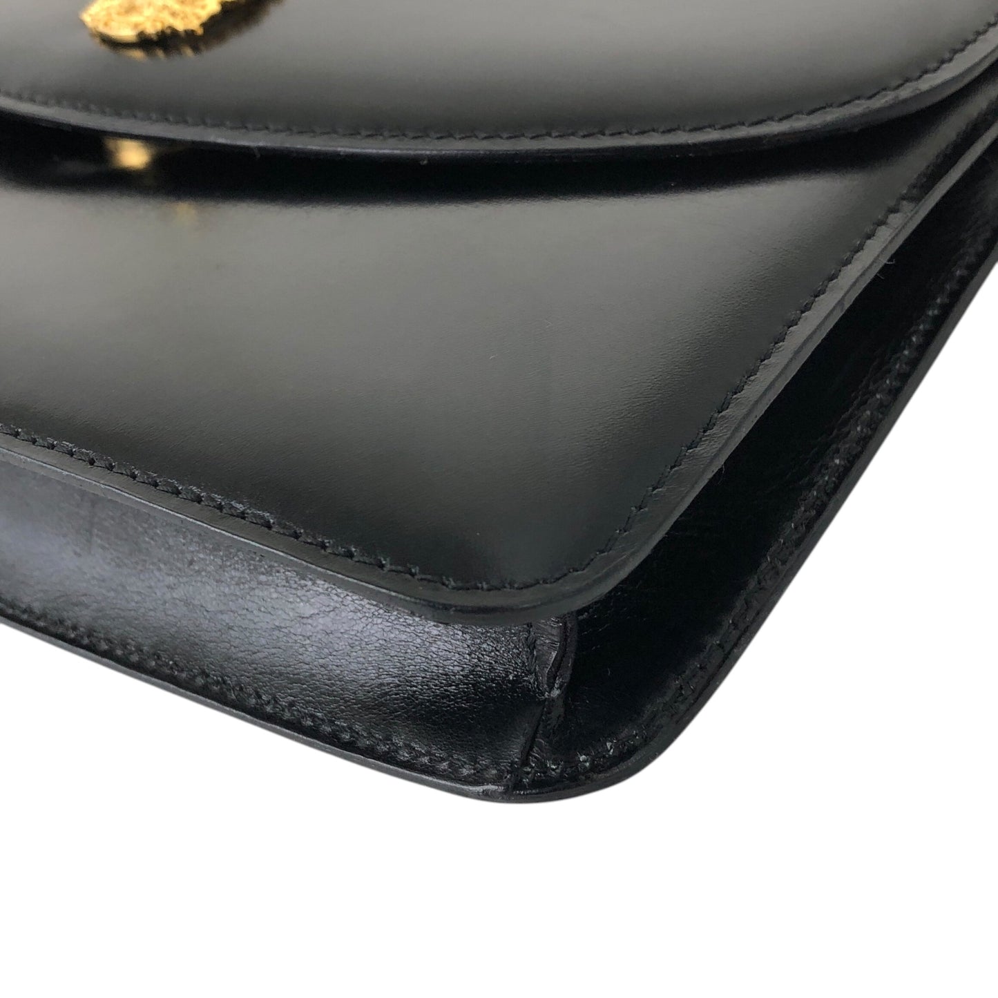 CELINE Blason Emblem Motif Chain Shoulder bag Black Vintage 2bfdfw
