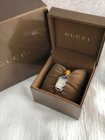 GUCCI Bamboo Quartz Watch Silver Vintage n3ymkd