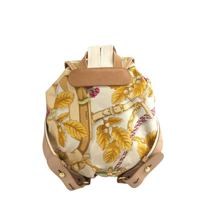 LOEWE Leaf Pattern Backpack Beige Vintage k7xjri