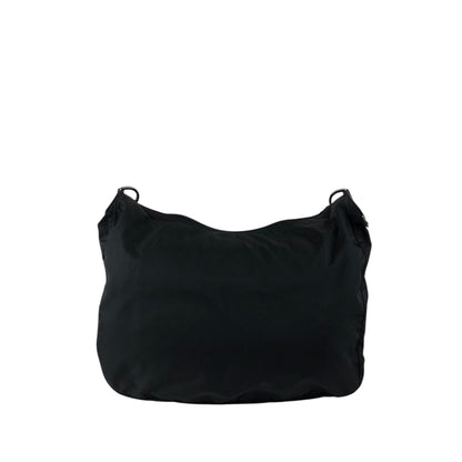 PRADA Tessuto Triangle Logo Front Pocket Shoulder bag Black Vintage 5ia535