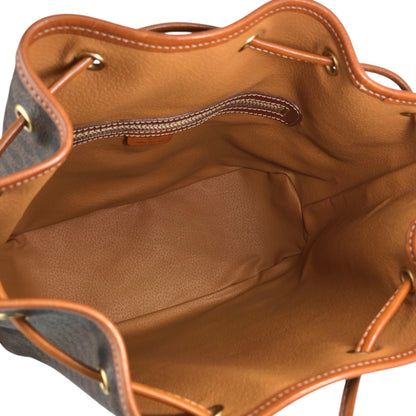 CELINE Macadam Drawstring Shoulder bag Brown Vintage wskrpv