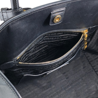 PRADA Triangle Logo Two-way Handbag Shoulder bag Black Vintage d2mxxu