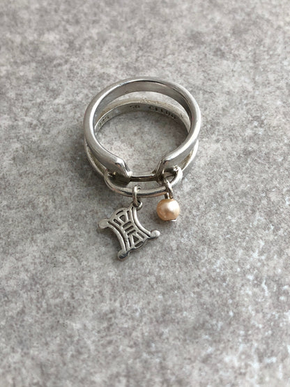 CELINE Blason Ring Silver SILVER925 Vintage jnpxi7