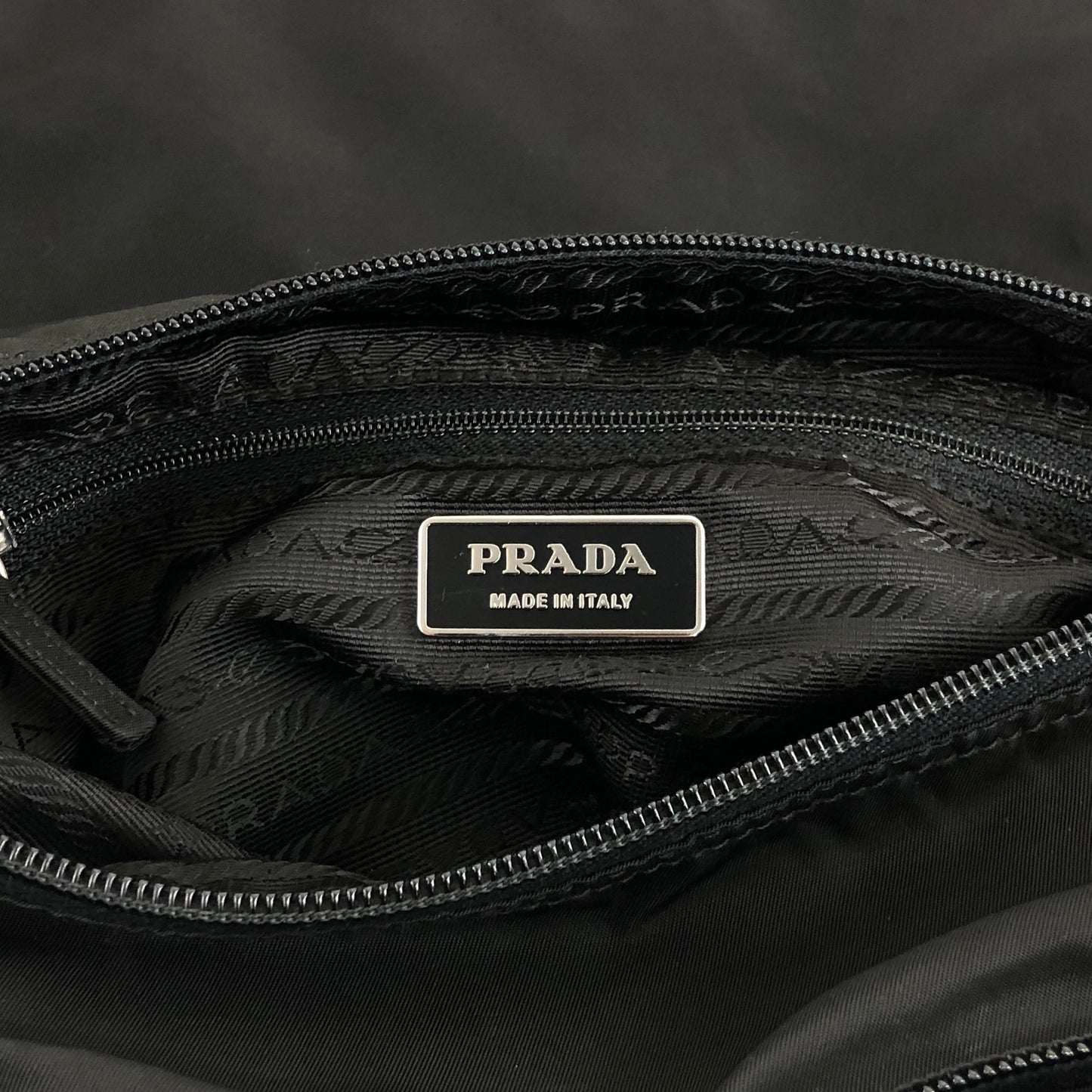 PRADA Triangle Logo Shoulder bag Black Vintage s5jtyw