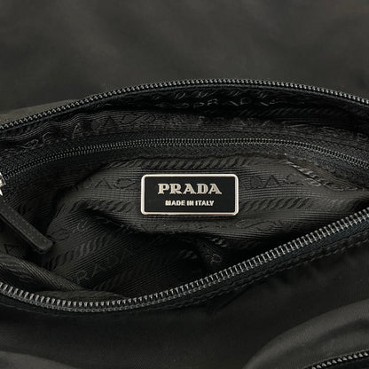 PRADA Triangle Logo Shoulder bag Black Vintage s5jtyw