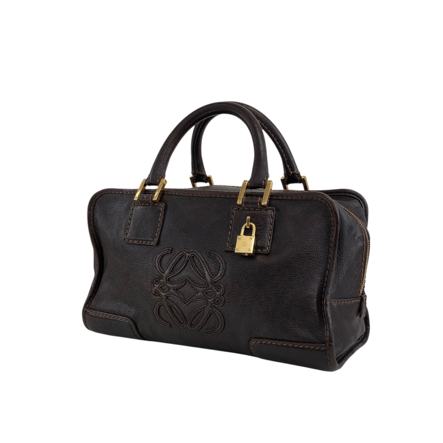 LOEWE Amazona28 Anagram Two-way Small Boston bag Shoulder bag Brown Vintage zey847