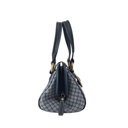 CELINE Blason Front Buckle Handbag Navy Vintage rk6nfn