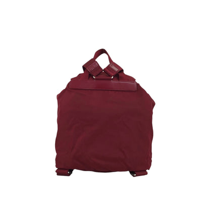 PRADA Triangle Logo Double Pocket  Backpack Red Vintage 8jxw7p