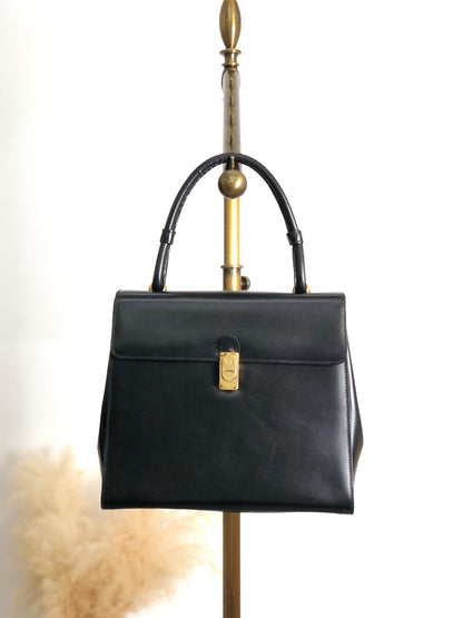 LOEWE Anagram Handbag Black Vintage c8uyvx