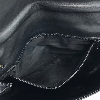 CELINE Triomphe 斜紋鏈條皮革斜背包 黑色 復古 27fj2y 