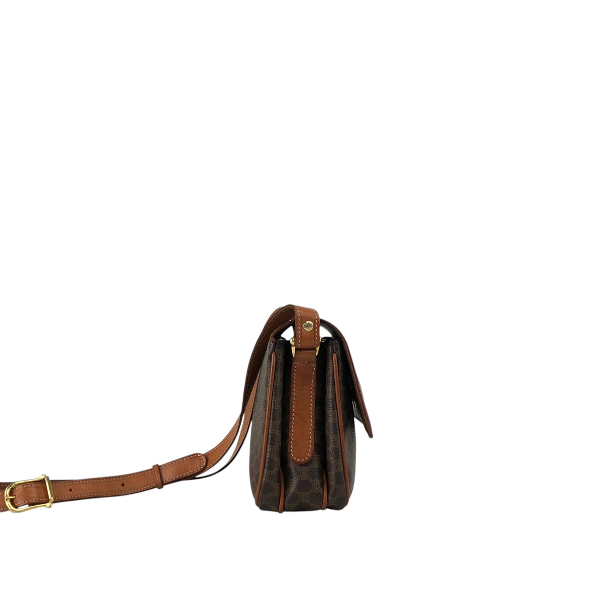 CELINE Macadam Blason Shoulder bag Brown Vintage z55y7s