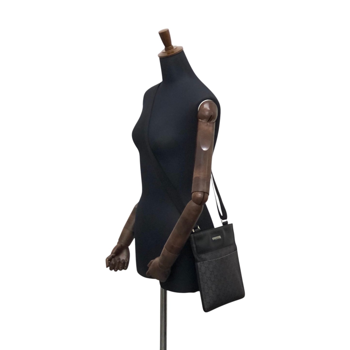 GUCCI GG Canvas Shoulder bag Black Vintage uzkpxi