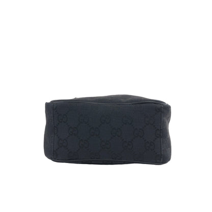 GUCCI GG Canvas Leather Shoulder bag Black Vintage xvihcv