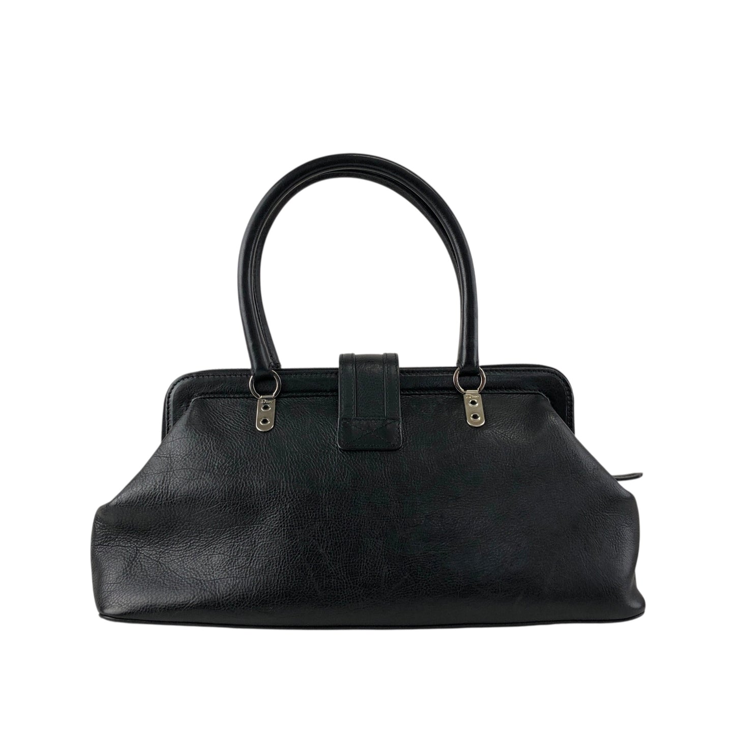 Christian Dior Logo Handbag Black Vintage ntaxds