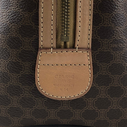 CELINE Macadam Triomphe Handbag Boston bag Brown Vintage 7bmypd