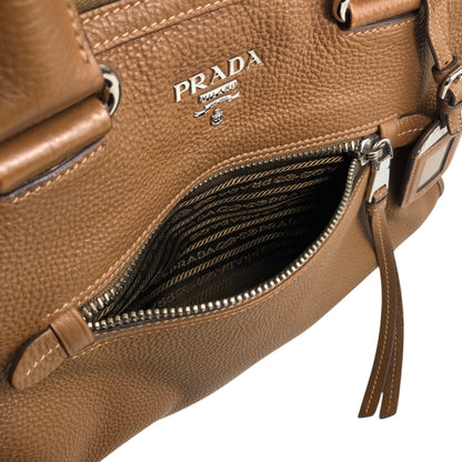 PRADA VITELLO PHENIX Two-way Handbag Shoulder bag Brown BL0805 Vintage 2rpjby