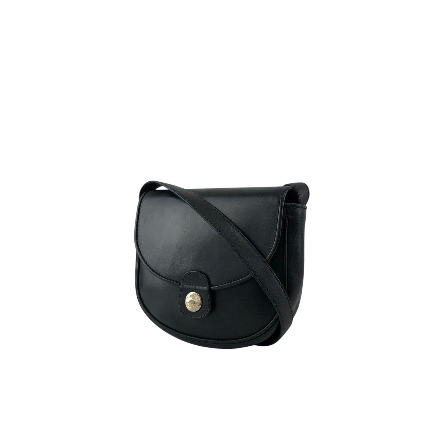 CELINE Triomphe Shoulder bag Black Vintage g3k6b3