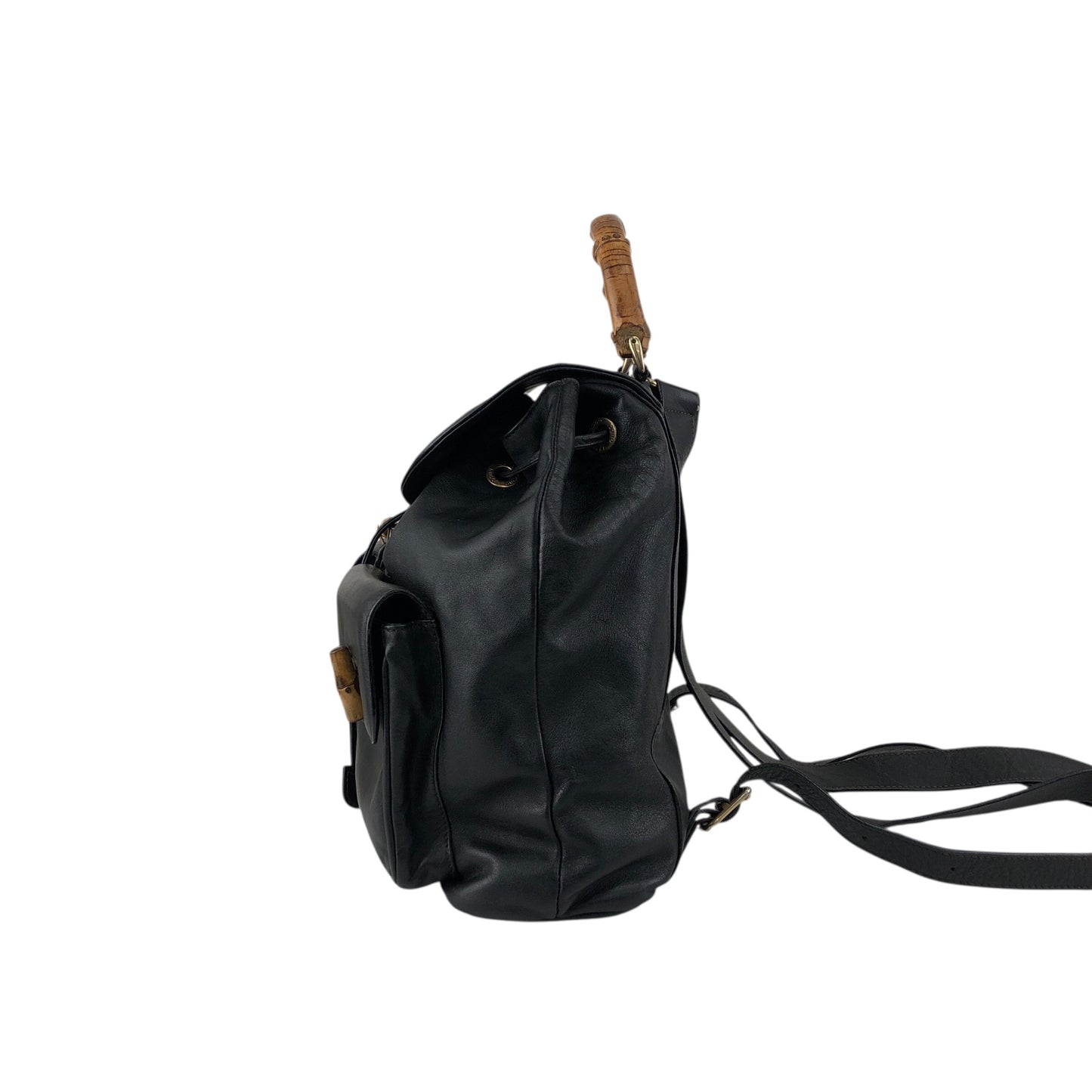 GUCCI Bamboo Backpack Black Vintage thtsm7