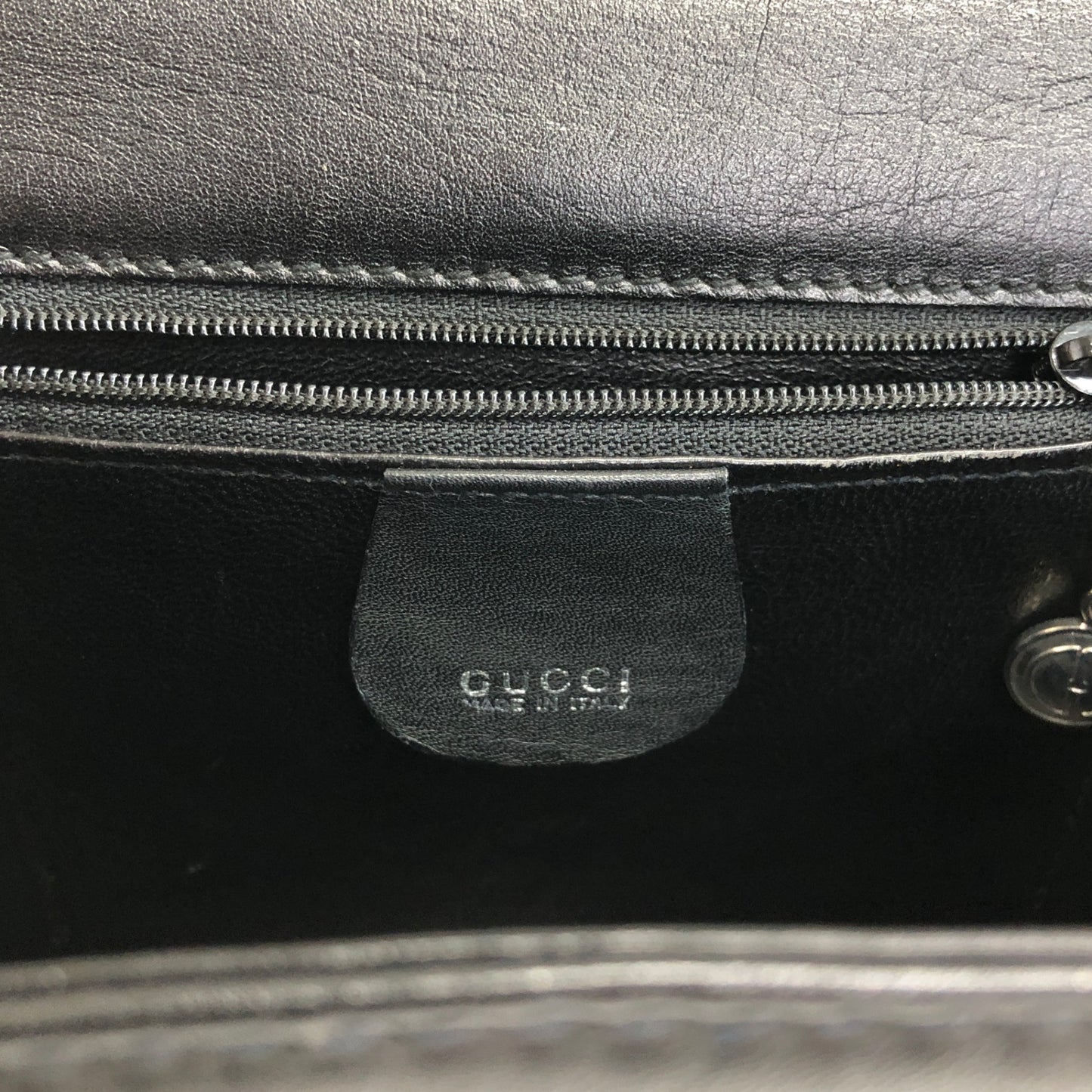 GUCCI Front Buckle Shoulder bag Black Vintage 6rzffs