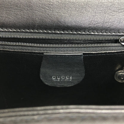 GUCCI Front Buckle Shoulder bag Black Vintage 6rzffs