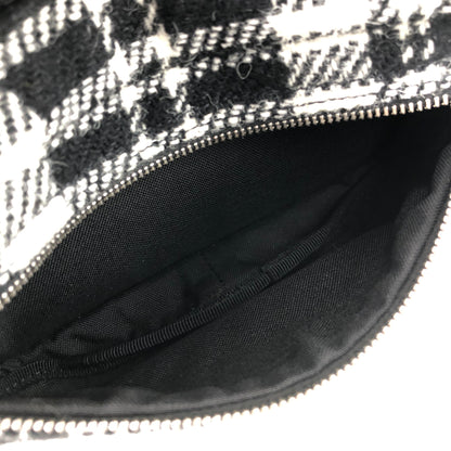SAINTLAURENT PARIS Fabric Sling Bag Black White Vintage y3fayf