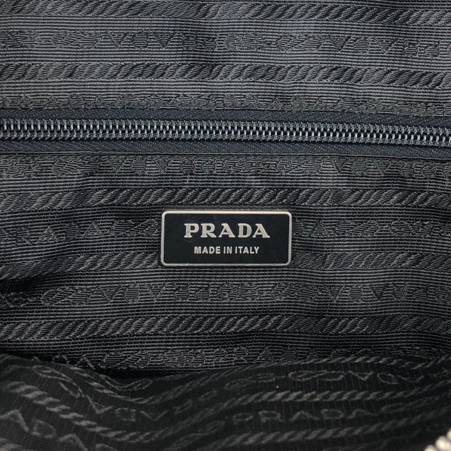 PRADA Triangle Logo Handbag Boston bag Black Vintage mh4xag