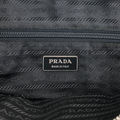 PRADA Triangle Logo Handbag Boston bag Black Vintage mh4xag