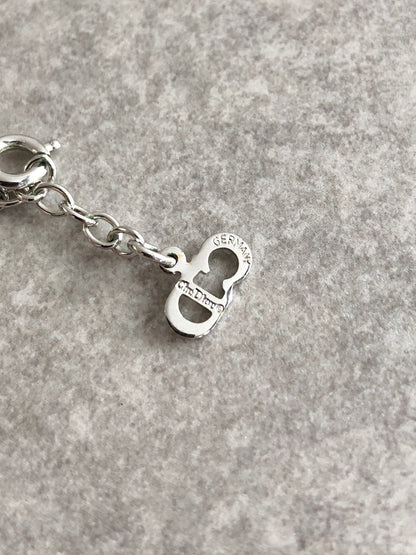Christian Dior Logo Rhinestone Necklace Silver Vintage p8mj87