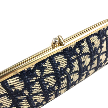 Christian DIor Trotter 提花手拿包 海軍藍 復古 rj622u
