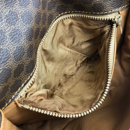 CELINE Macadam Front Buckle Shoulder bag Brown Vintage c7tgex