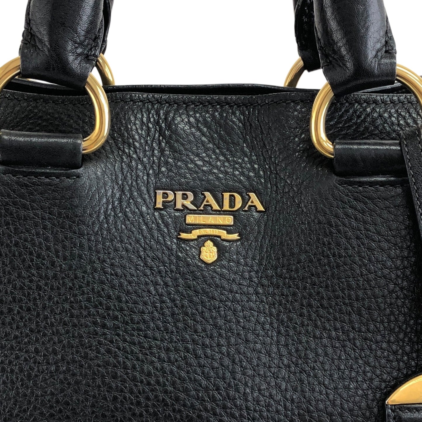 PRADA 標誌兩用手提包單肩包黑色復古 vbght3