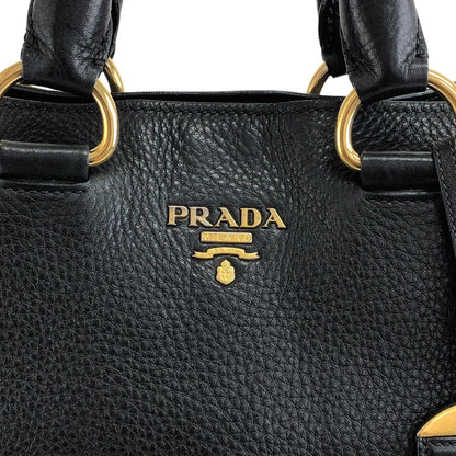PRADA 標誌兩用手提包單肩包黑色復古 vbght3