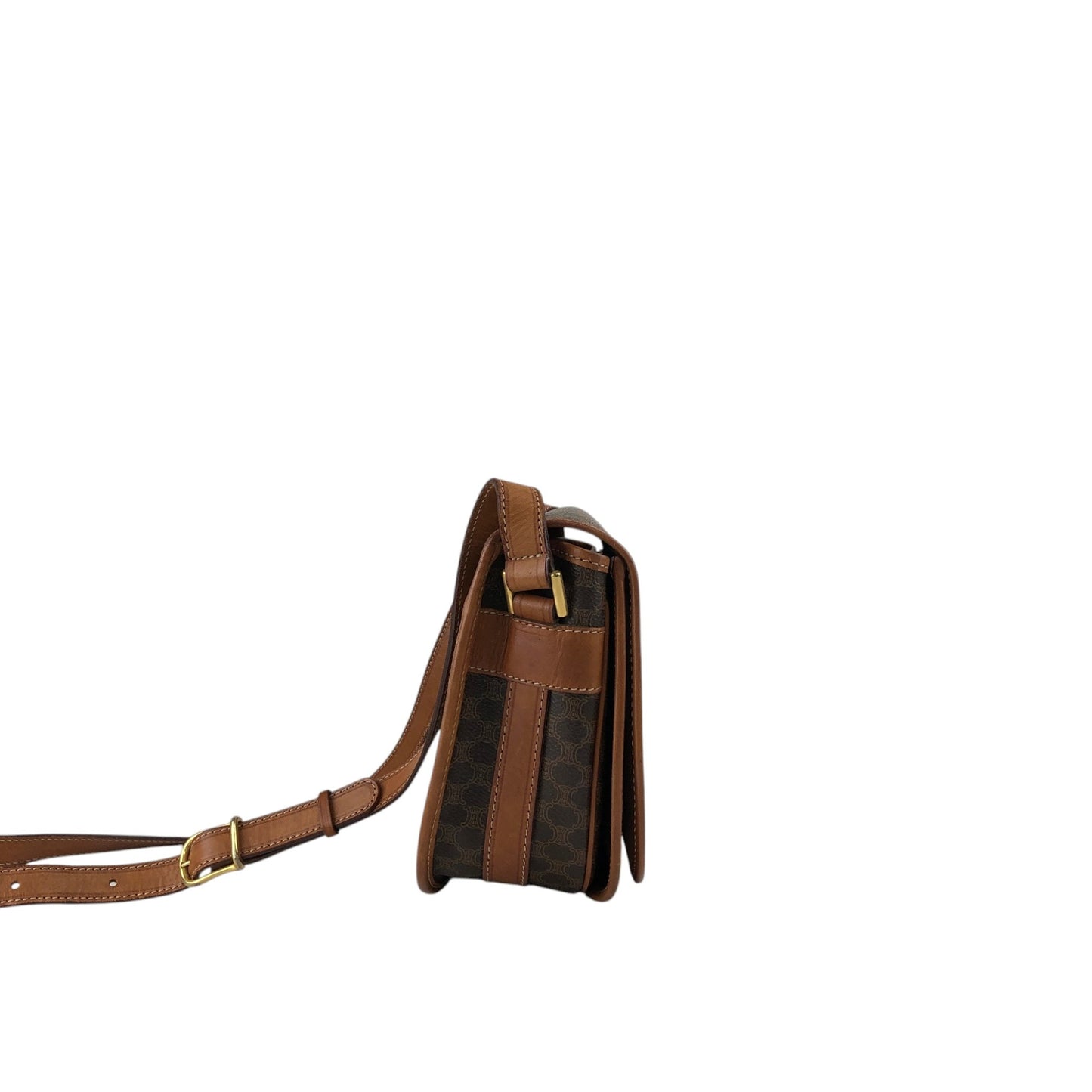 CELINE Macadam Blason Shoulder bag Brown Vintage u4f8bi