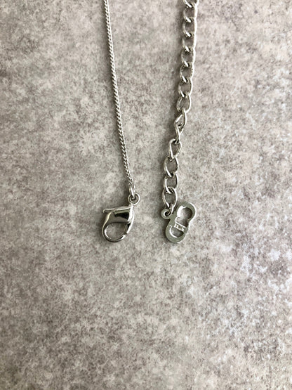 Christian Dior Padlock Necklace Silver Vintage kevyxf