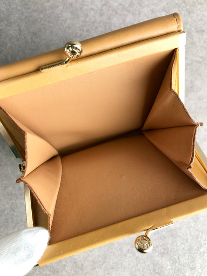 CELINE Macadam Blason Metal Clasp Folded Wallet Brown Vintage htr8be