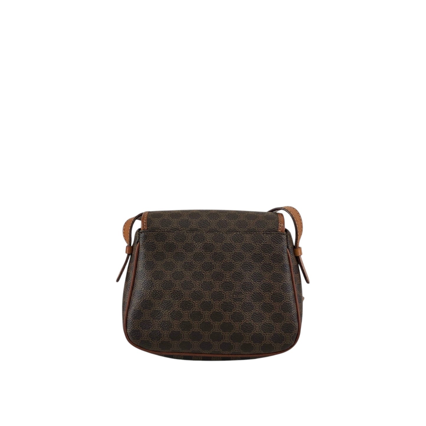CELINE Macadam Blason Tassel Shoulder bag Brown Vintage hkgap3