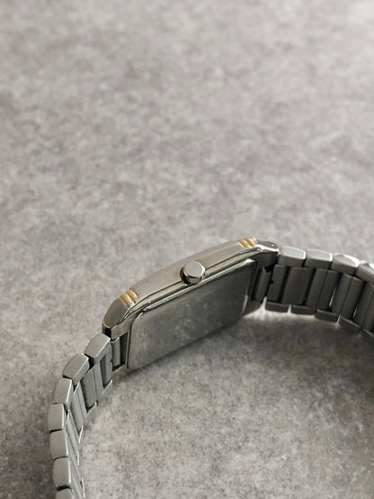 Yves Saint Laurent YSL Logo Watch Silver×Gold Vintage 7umegi
