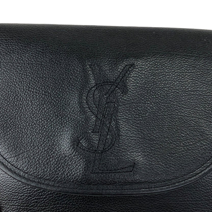 Yves Saint Laurent YSL Logo Flap Shoulder bag Black Vintage hrxn3f