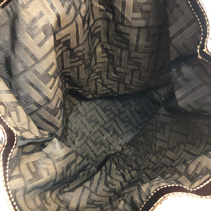 FENDI Zucca Jacquard Handbag Totebag Brown Vintage zpceha