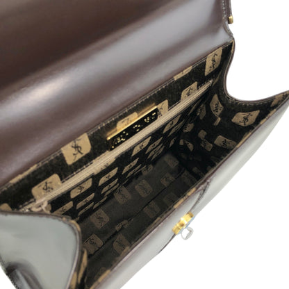 Yves Saint Laurent YSL Logo Shoulder bag Brown Vintage yeh3vd
