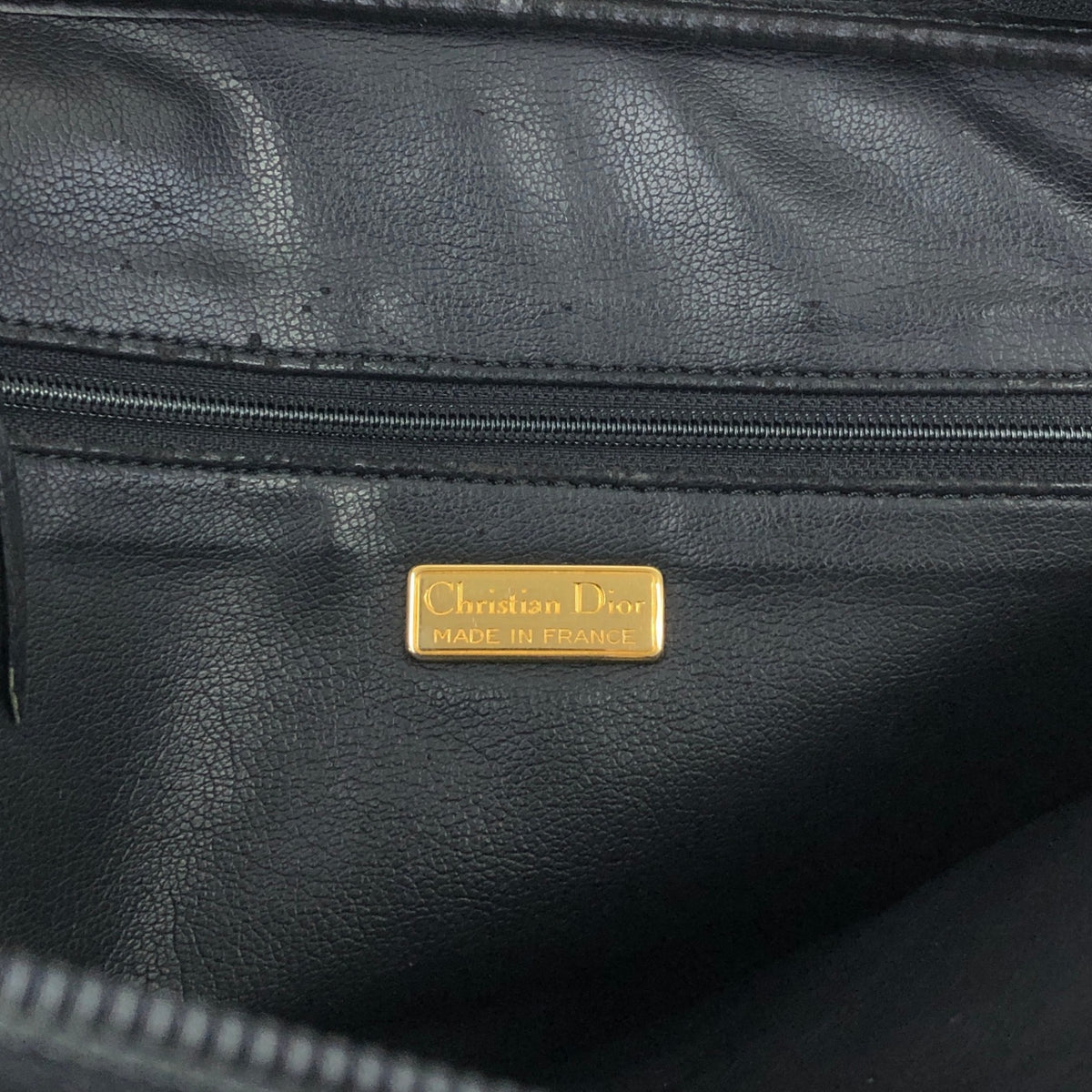 Christian Dior CD Logo Two-way Handbag Shoulder bag Black Vintage 68z4cp