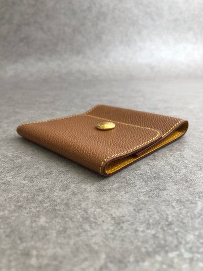 HERMES Card holder Brown Vintage 8sjvrs