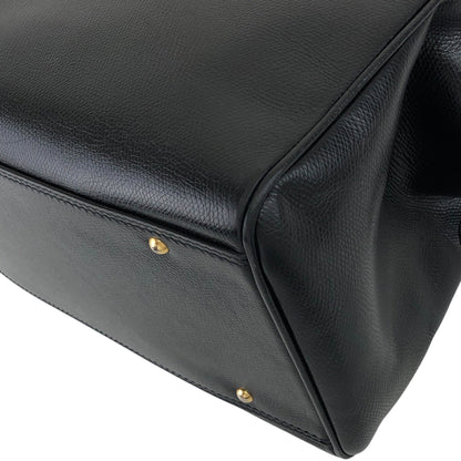 CELINE Logo Two-way Boston bag Shoulder bag Black Vintage 5423tg