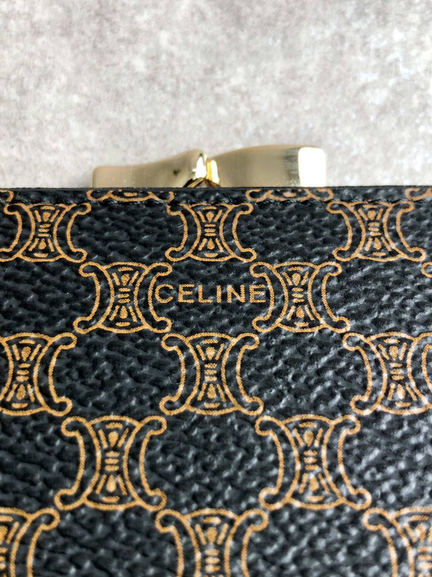 CELINE Macadam Coin Purse Black Vintage 4a2vhi