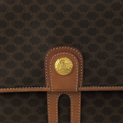 CELINE Macadam Triomphe Shoulder bag Brown Vintage a447fy