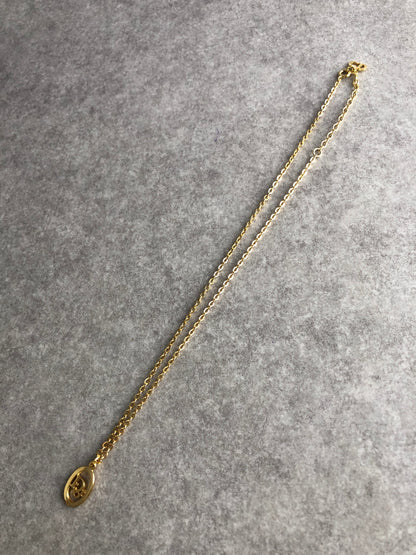 Christian Dior Logo Motif Necklace Gold Vintage nkmv6n