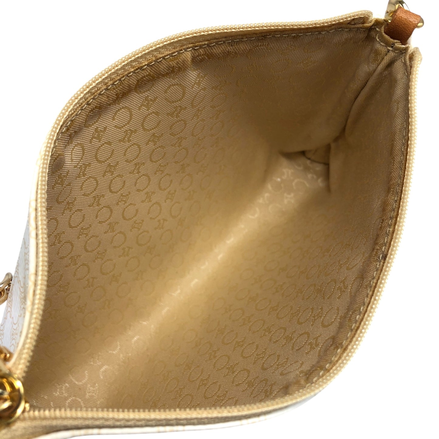 CELINE Macadam Small Handbag Pouch White Vintage e2s6ad